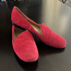 Red Suede Naturalizer Slip On Padded Loafers